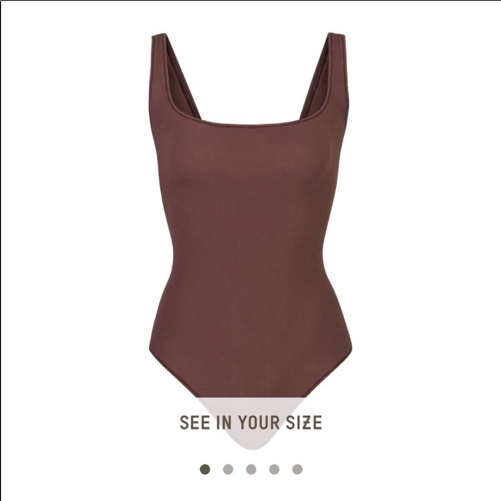 SKIMS Cotton Rib Bodysuit Garnet NWT